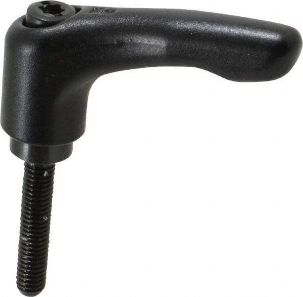 KIPP - M5 x 0.8, 13mm Hub Diam, Zinc Die Cast (Steel Components) Metric Threaded Stud Adjustable Clamping Lever - 25mm Stud Length, 47mm OAL, 31mm High - Eagle Tool & Supply