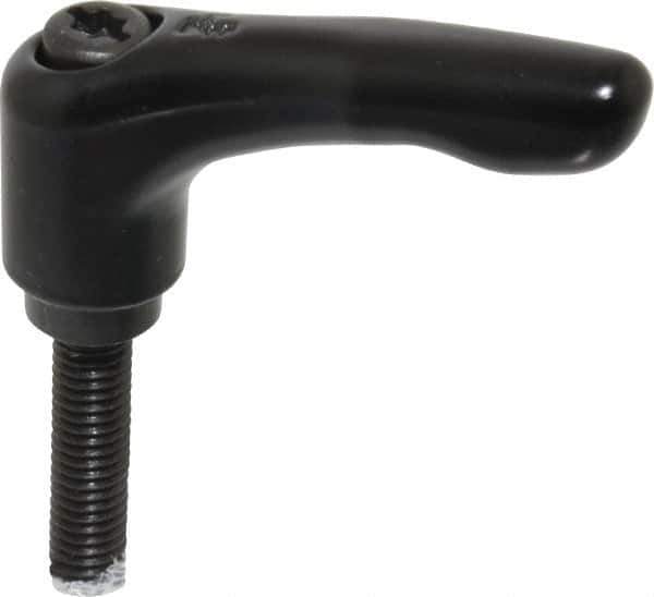 KIPP - M6 x 1.0, 13mm Hub Diam, Zinc Die Cast (Steel Components) Metric Threaded Stud Adjustable Clamping Lever - 30mm Stud Length, 47mm OAL, 31mm High - Eagle Tool & Supply