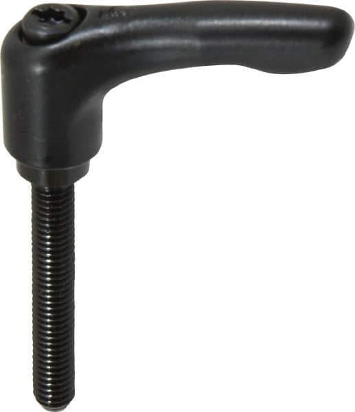 KIPP - M6 x 1.0, 13mm Hub Diam, Zinc Die Cast (Steel Components) Metric Threaded Stud Adjustable Clamping Lever - 40mm Stud Length, 47mm OAL, 31mm High - Eagle Tool & Supply