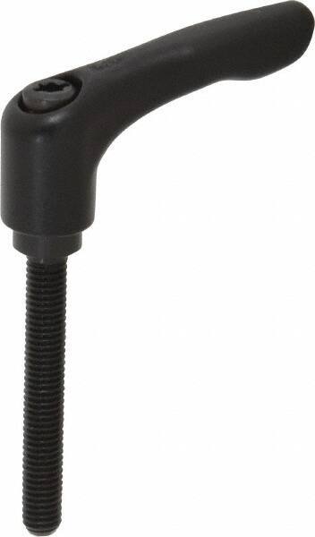 KIPP - M6 x 1.0, 13mm Hub Diam, Zinc Die Cast (Steel Components) Metric Threaded Stud Adjustable Clamping Lever - 45mm Stud Length, 47mm OAL, 31mm High - Eagle Tool & Supply