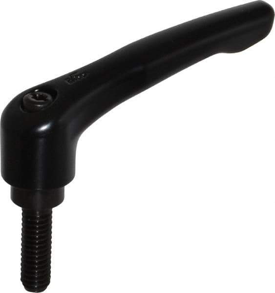 KIPP - 5/16-18, 0.73" Hub Diam, Zinc Die Cast (Steel Components) Threaded Stud Adjustable Clamping Lever - 0.98" Stud Length, 2.93" OAL, 1.67" High - Eagle Tool & Supply