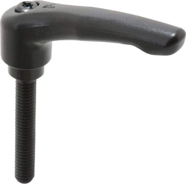 KIPP - 5/16-18, 0.73" Hub Diam, Zinc Die Cast (Steel Components) Threaded Stud Adjustable Clamping Lever - 1.97" Stud Length, 2.93" OAL, 1.67" High - Eagle Tool & Supply