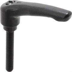 KIPP - 5/16-18, 0.73" Hub Diam, Zinc Die Cast (Steel Components) Threaded Stud Adjustable Clamping Lever - 1.97" Stud Length, 2.93" OAL, 1.67" High - Eagle Tool & Supply