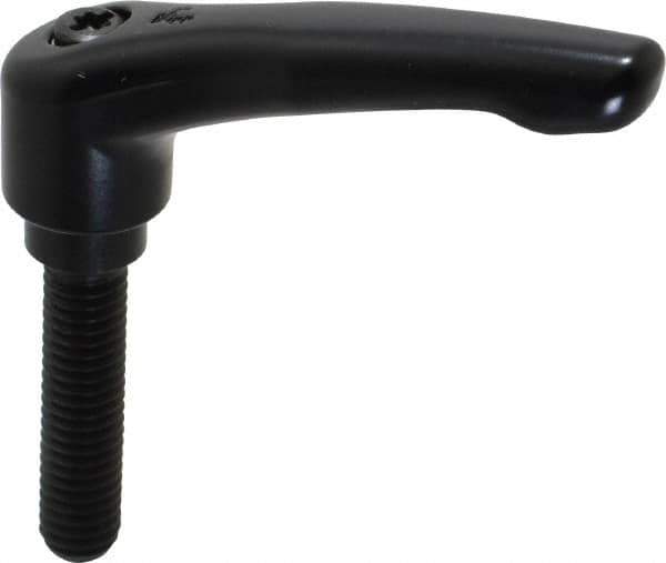 KIPP - 3/8-16, 0.73" Hub Diam, Zinc Die Cast (Steel Components) Threaded Stud Adjustable Clamping Lever - 1.57" Stud Length, 2.93" OAL, 1.67" High - Eagle Tool & Supply