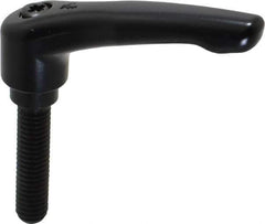 KIPP - 3/8-16, 0.73" Hub Diam, Zinc Die Cast (Steel Components) Threaded Stud Adjustable Clamping Lever - 1.57" Stud Length, 2.93" OAL, 1.67" High - Eagle Tool & Supply