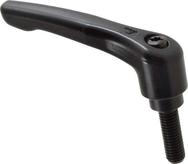 KIPP - M8 x 1.25, 18.5mm Hub Diam, Zinc Die Cast (Steel Components) Metric Threaded Stud Adjustable Clamping Lever - 25mm Stud Length, 74.5mm OAL, 42.5mm High - Eagle Tool & Supply