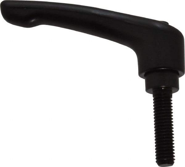 KIPP - M8 x 1.25, 18.5mm Hub Diam, Zinc Die Cast (Steel Components) Metric Threaded Stud Adjustable Clamping Lever - 30mm Stud Length, 74.5mm OAL, 42.5mm High - Eagle Tool & Supply