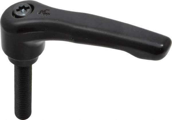 KIPP - M8 x 1.25, 18.5mm Hub Diam, Zinc Die Cast (Steel Components) Metric Threaded Stud Adjustable Clamping Lever - 40mm Stud Length, 74.5mm OAL, 42.5mm High - Eagle Tool & Supply