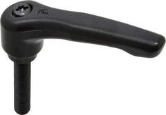 KIPP - M8 x 1.25, 18.5mm Hub Diam, Zinc Die Cast (Steel Components) Metric Threaded Stud Adjustable Clamping Lever - 40mm Stud Length, 74.5mm OAL, 42.5mm High - Eagle Tool & Supply