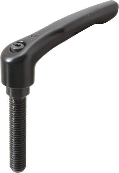 KIPP - M10 x 1.5, 18.5mm Hub Diam, Zinc Die Cast (Steel Components) Metric Threaded Stud Adjustable Clamping Lever - 50mm Stud Length, 74.5mm OAL, 42.5mm High - Eagle Tool & Supply