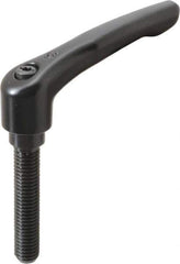 KIPP - M10 x 1.5, 18.5mm Hub Diam, Zinc Die Cast (Steel Components) Metric Threaded Stud Adjustable Clamping Lever - 50mm Stud Length, 74.5mm OAL, 42.5mm High - Eagle Tool & Supply