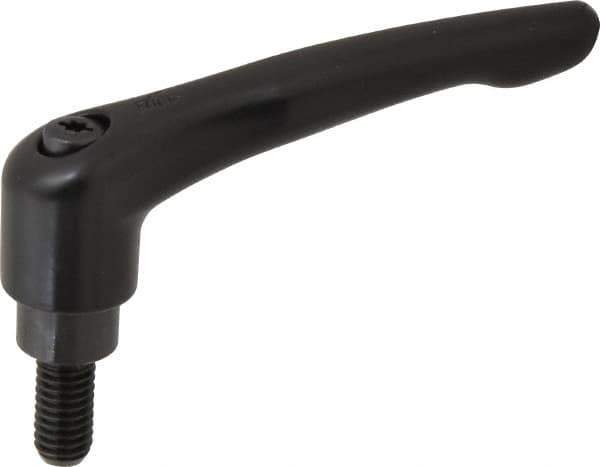 KIPP - 3/8-16, 0.83" Hub Diam, Zinc Die Cast (Steel Components) Threaded Stud Adjustable Clamping Lever - 0.79" Stud Length, 3.58" OAL, 2.15" High - Eagle Tool & Supply