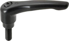 KIPP - 3/8-16, 0.83" Hub Diam, Zinc Die Cast (Steel Components) Threaded Stud Adjustable Clamping Lever - 0.98" Stud Length, 3.58" OAL, 2.15" High - Eagle Tool & Supply