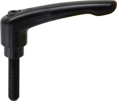 KIPP - 3/8-16, 0.83" Hub Diam, Zinc Die Cast (Steel Components) Threaded Stud Adjustable Clamping Lever - 1.57" Stud Length, 3.58" OAL, 2.15" High - Eagle Tool & Supply