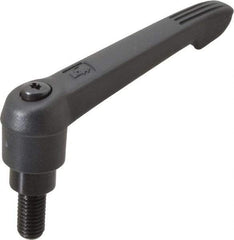 KIPP - M10 x 1.5, 21mm Hub Diam, Zinc Die Cast (Steel Components) Metric Threaded Stud Adjustable Clamping Lever - 20mm Stud Length, 91mm OAL, 54.5mm High - Eagle Tool & Supply