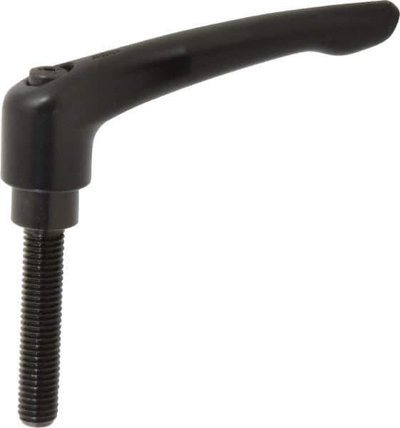 KIPP - M10 x 1.5, 21mm Hub Diam, Zinc Die Cast (Steel Components) Metric Threaded Stud Adjustable Clamping Lever - 50mm Stud Length, 91mm OAL, 54.5mm High - Eagle Tool & Supply