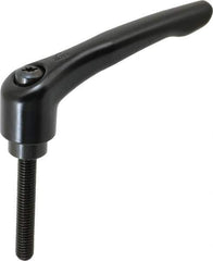 KIPP - 3/8-16, 1.06" Hub Diam, Zinc Die Cast (Steel Components) Threaded Stud Adjustable Clamping Lever - 2.36" Stud Length, 4.29" OAL, 2.48" High - Eagle Tool & Supply