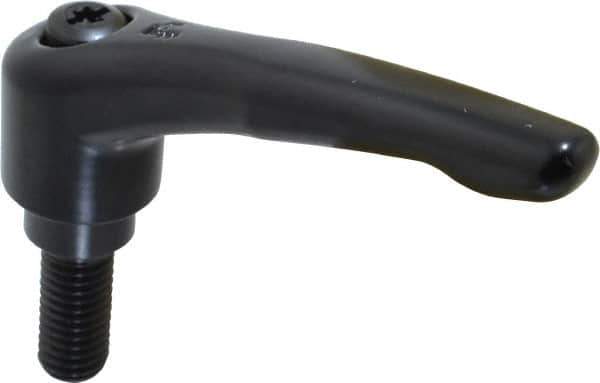 KIPP - 1/2-13, 1.06" Hub Diam, Zinc Die Cast (Steel Components) Threaded Stud Adjustable Clamping Lever - 1.18" Stud Length, 4.29" OAL, 2.48" High - Eagle Tool & Supply