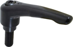 KIPP - 1/2-13, 1.06" Hub Diam, Zinc Die Cast (Steel Components) Threaded Stud Adjustable Clamping Lever - 1.18" Stud Length, 4.29" OAL, 2.48" High - Eagle Tool & Supply