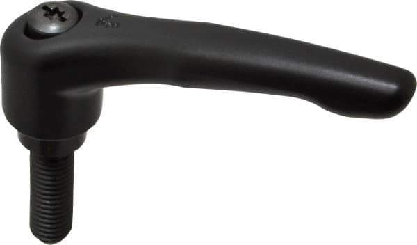 KIPP - 1/2-13, 1.06" Hub Diam, Zinc Die Cast (Steel Components) Threaded Stud Adjustable Clamping Lever - 1.57" Stud Length, 4.29" OAL, 2.48" High - Eagle Tool & Supply