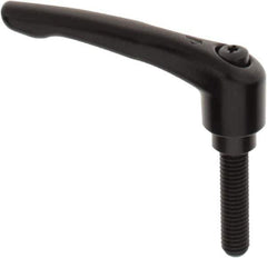 KIPP - 1/2-13, 1.06" Hub Diam, Zinc Die Cast (Steel Components) Threaded Stud Adjustable Clamping Lever - 1.97" Stud Length, 4.29" OAL, 2.48" High - Eagle Tool & Supply