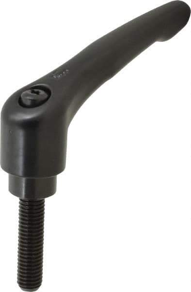 KIPP - 1/2-13, 1.22" Hub Diam, Zinc Die Cast (Steel Components) Threaded Stud Adjustable Clamping Lever - 1.97" Stud Length, 4.96" OAL, 2.87" High - Eagle Tool & Supply