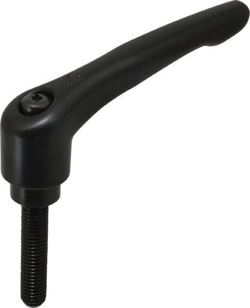 KIPP - 1/2-13, 1.22" Hub Diam, Zinc Die Cast (Steel Components) Threaded Stud Adjustable Clamping Lever - 2.36" Stud Length, 4.96" OAL, 2.87" High - Eagle Tool & Supply