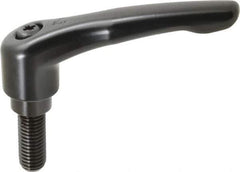 KIPP - 5/8-11, 1.22" Hub Diam, Zinc Die Cast (Steel Components) Threaded Stud Adjustable Clamping Lever - 1.57" Stud Length, 4.96" OAL, 2.87" High - Eagle Tool & Supply