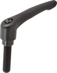 KIPP - 5/8-11, 1.22" Hub Diam, Zinc Die Cast (Steel Components) Threaded Stud Adjustable Clamping Lever - 2.36" Stud Length, 4.96" OAL, 2.87" High - Eagle Tool & Supply