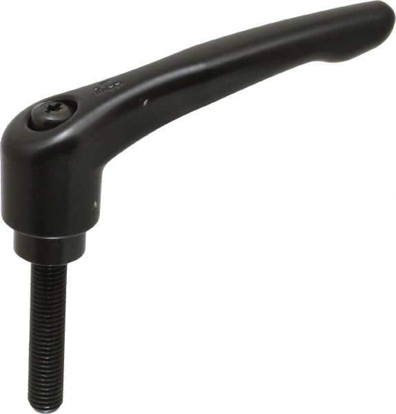 KIPP - M12 x 1.75, 31mm Hub Diam, Zinc Die Cast (Steel Components) Metric Threaded Stud Adjustable Clamping Lever - 60mm Stud Length, 126mm OAL, 73mm High - Eagle Tool & Supply