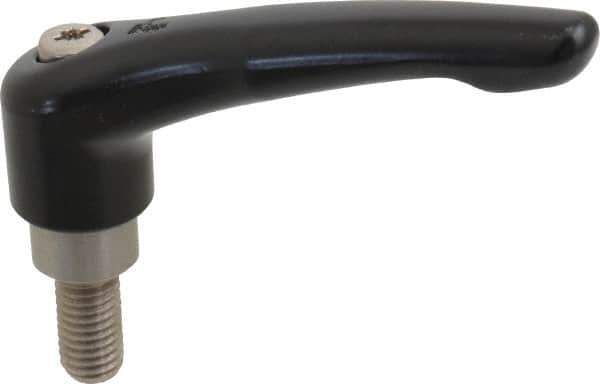 KIPP - M10 x 1.5, 21mm Hub Diam, Zinc Die Cast (Stainless Steel Components) Metric Threaded Stud Adjustable Clamping Lever - 20mm Stud Length, 91mm OAL, 54.5mm High - Eagle Tool & Supply