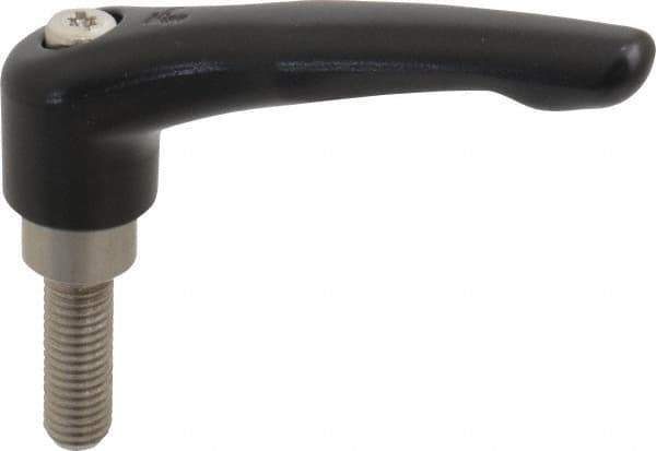 KIPP - M10 x 1.5, 21mm Hub Diam, Zinc Die Cast (Stainless Steel Components) Metric Threaded Stud Adjustable Clamping Lever - 30mm Stud Length, 91mm OAL, 54.5mm High - Eagle Tool & Supply