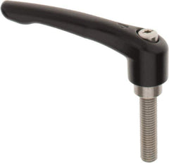 KIPP - M12 x 1.75, 27mm Hub Diam, Zinc Die Cast (Stainless Steel Components) Metric Threaded Stud Adjustable Clamping Lever - 50mm Stud Length, 109mm OAL, 63mm High - Eagle Tool & Supply