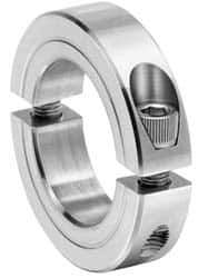 Climax Metal Products - 6" Bore, Steel, Two Piece Clamp Collar - 7-1/4" Outside Diam, 7/8" Wide - Eagle Tool & Supply