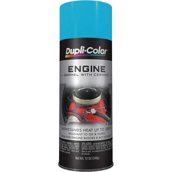 Dupli-Color - 12 oz Torque N' Teal Automotive Heat Resistant Paint - Gloss Finish, 500°F Max Temp, Comes in Aerosol Can - Eagle Tool & Supply