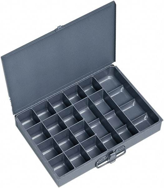 Durham - 13-3/8 Inches Wide x 2 Inches High x 9-1/4 Inches Deep Compartment Box - Steel , 17 Compartments - Eagle Tool & Supply