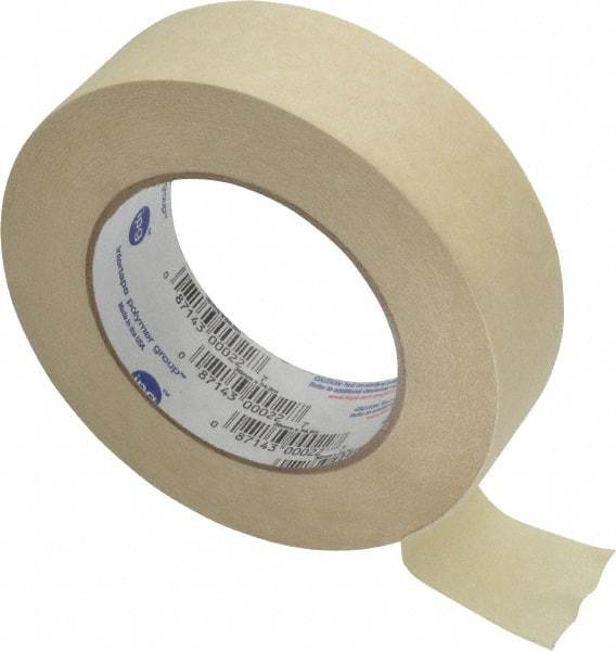 Intertape - 1-1/2" Wide x 60 Yd Long Tan Paper Masking Tape - Series PG505, 5.8 mil Thick, 20 In/Lb Tensile Strength - Eagle Tool & Supply