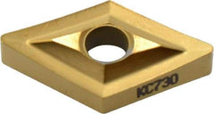 Kennametal - DNMP432 Grade KC730 Carbide Turning Insert - TiN Finish, 55° Diamond, 1/2" Inscr Circle, 3/16" Thick, 1/32" Corner Radius - Eagle Tool & Supply