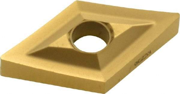 Kennametal - DNGP431 Grade KC730 Carbide Turning Insert - TiN Finish, 55° Diamond, 1/2" Inscr Circle, 3/16" Thick, 1/64" Corner Radius - Eagle Tool & Supply