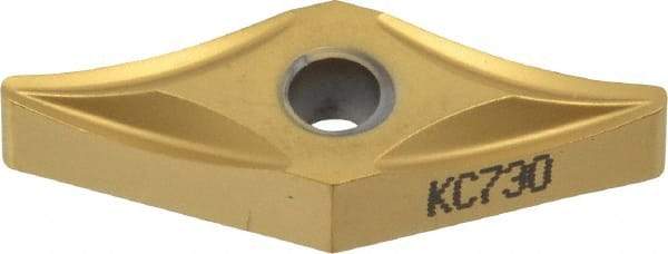 Kennametal - VNMS332 Grade KC730 Carbide Turning Insert - TiN Finish, 35° Diamond, 3/8" Inscr Circle, 3/16" Thick, 1/32" Corner Radius - Eagle Tool & Supply