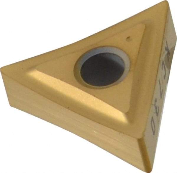 Kennametal - TNGP331 Grade KC730 Carbide Turning Insert - TiN Finish, 60° Triangle, 3/8" Inscr Circle, 3/16" Thick, 1/64" Corner Radius - Eagle Tool & Supply