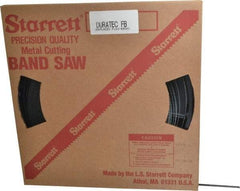 Starrett - 3/8" x 250' x 0.025" Carbon Steel Band Saw Blade Coil Stock - 10 TPI, Toothed Edge, Straight Form, Raker Set, Flexible Back, No Rake Angle, Constant Pitch, Contour Cutting - Eagle Tool & Supply