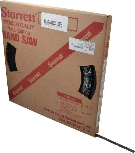 Starrett - 1/2" x 250' x 0.025" Carbon Steel Band Saw Blade Coil Stock - 6 TPI, Toothed Edge, Hook Form, Raker Set, Flexible Back, Positive Angle, Constant Pitch, Contour Cutting - Eagle Tool & Supply