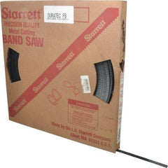 Starrett - 1/2" x 250' x 0.025" Carbon Steel Band Saw Blade Coil Stock - 10 TPI, Toothed Edge, Straight Form, Raker Set, Flexible Back, No Rake Angle, Constant Pitch, Contour Cutting - Eagle Tool & Supply