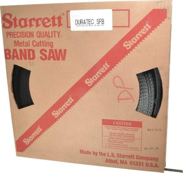 Starrett - 1/2" x 250' x 0.025" Carbon Steel Band Saw Blade Coil Stock - 24 TPI, Toothed Edge, Straight Form, Wavy Set, Flexible Back, No Rake Angle, Constant Pitch, Contour Cutting - Eagle Tool & Supply