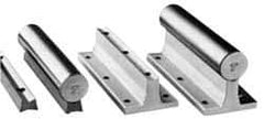 Thomson Industries - 1/4" Bolt, For 1" Diam Shaft, 48" Long, Aluminum Round Drilled Shaft Support Rail - 2-1/8" Base Width, 1/4" Base Thickness, 0.281" Mounting Hole Diam, 1-1/2" Btw Mount Hole Centers - Eagle Tool & Supply