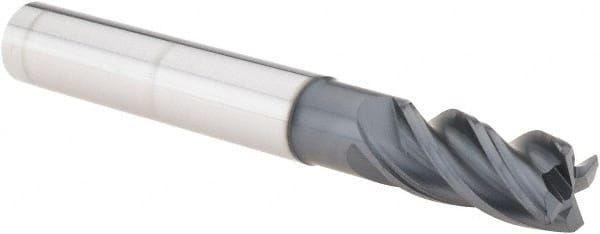 Iscar - 3/8" Diam 4 Flute Solid Carbide 0.015" Chamfer Width Corner Chamfer End Mill - Eagle Tool & Supply