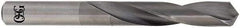 OSG - #51 135° Spiral Flute Solid Carbide Screw Machine Drill Bit - Bright Finish, Right Hand Cut, 11/16" Flute Length, 1-11/16" OAL, Standard Point, Straight Shank - Eagle Tool & Supply