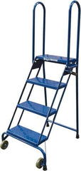 Ballymore - 65" 4 Step Ladder - Portable Folding Safety Ladder, 350 Lb Capacity, 40" Platform Height, 24" Base Width x 30" Base Depth, Perforated Tread - Eagle Tool & Supply