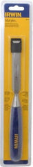 Irwin - 10-3/4" OAL x 3/4" Blade Width Wood Chisel - Polypropylene Handle - Eagle Tool & Supply